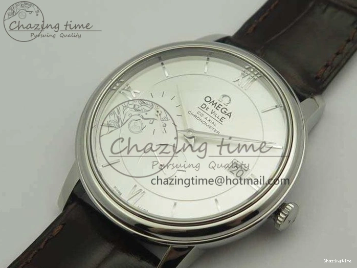 0801 De Ville Prestige Real Power Reserve SS TW 1:1 Best Edition White Dial SS Markers On Leather Strap A Breathable 8095